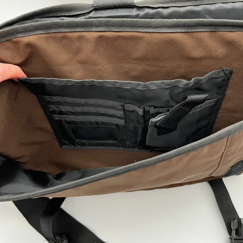 Timberland Messenger Bag Mens OS Brown Canvas Laptop Satchel Crossbody Travel